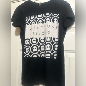 Twenty one 21 Pilots Rock me Black and White Graphic Tee